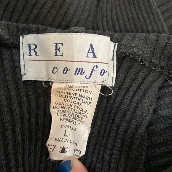 Real Comfort Black Ribbed turtleneck sweater - Size Large - Picture 5 of 9